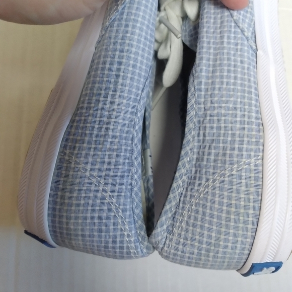 Keds Women's Blue and White Gingham Lace Up Low Top Sneakers Size 8.5 - Picture 11 of 12
